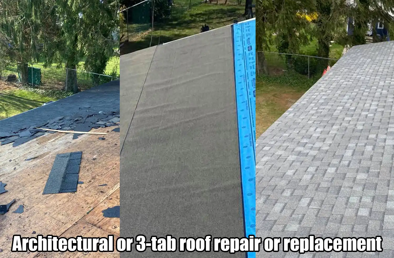 Architectural or 3-tab roof repair or replacement